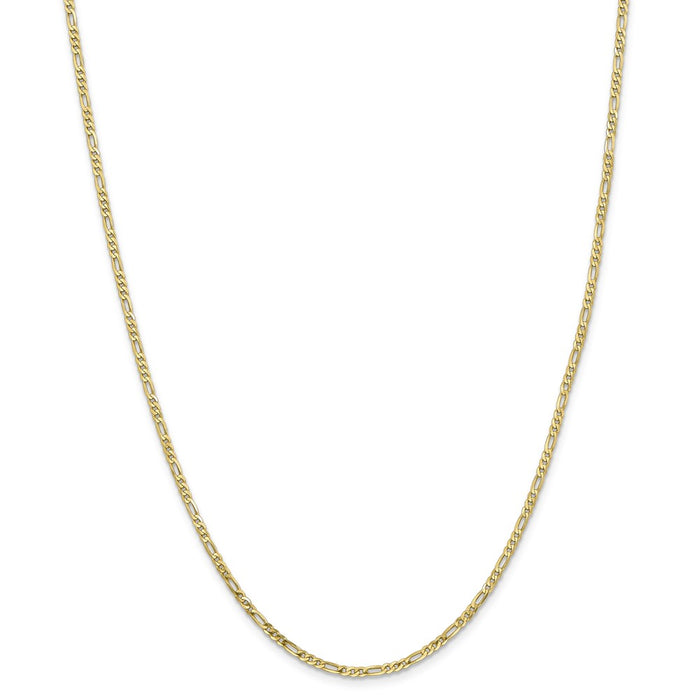 Million Charms 10k Yellow Gold, Necklace Chain, 2.2mm Figaro Link Chain, Chain Length: 18 inches