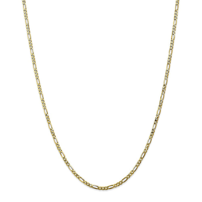 Million Charms 10k Yellow Gold, Necklace Chain, 2.75mm Flat Figaro Chain, Chain Length: 20 inches