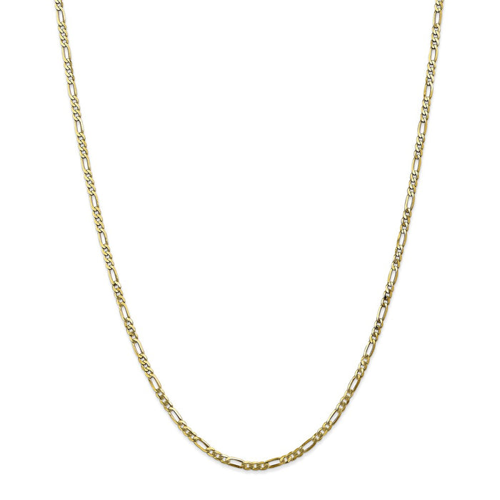 Million Charms 10k Yellow Gold, Necklace Chain, 2.75mm Flat Figaro Chain, Chain Length: 18 inches