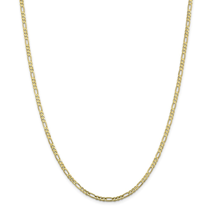 Million Charms 10k Yellow Gold, Necklace Chain, 3.0mm Concave Figaro Chain, Chain Length: 16 inches