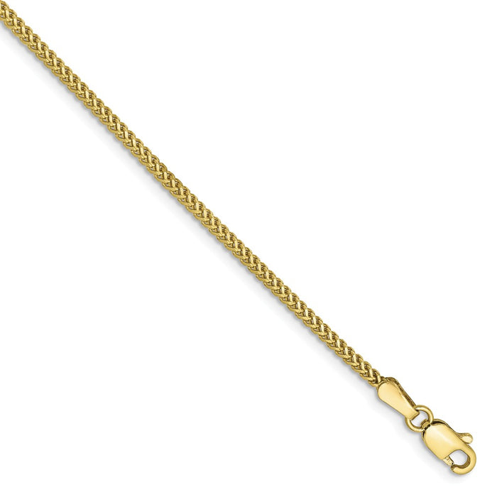 Million Charms 10k Yellow Gold 1.3mm Franco Chain, Chain Length: 8 inches