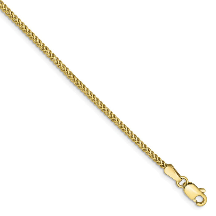 Million Charms 10k Yellow Gold 1.3mm Franco Chain, Chain Length: 7 inches