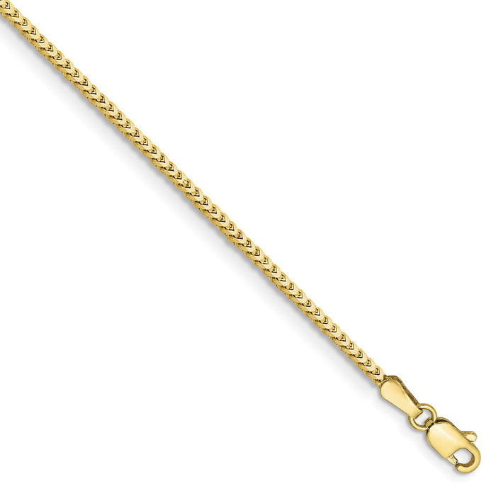 Million Charms 10k Yellow Gold 1.5mm Franco Chain, Chain Length: 7 inches
