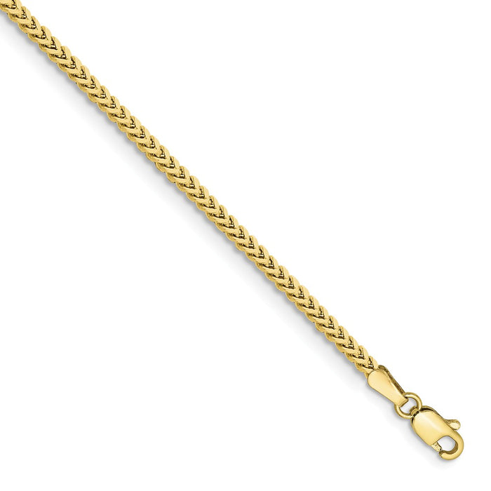 Million Charms 10k Yellow Gold 2.0mm Franco Chain, Chain Length: 8 inches