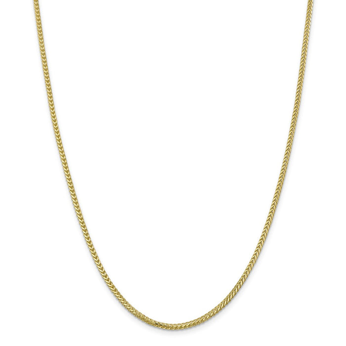 Million Charms 10k Yellow Gold, Necklace Chain, 2.0mm Franco Chain, Chain Length: 24 inches