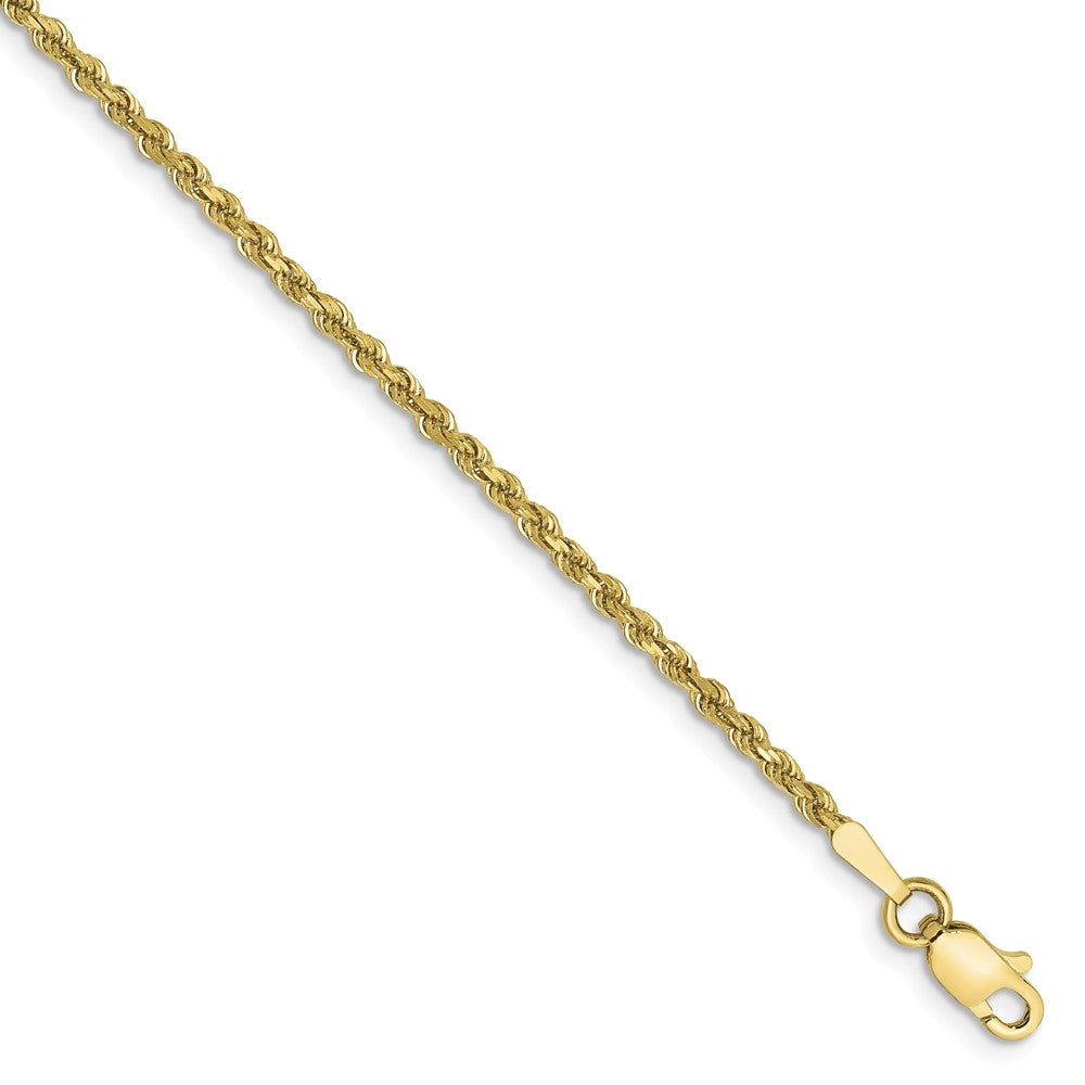 Million Charms 10k Yellow Gold 1.75mm Diamond-cut Rope Chain, Chain Length: 8 inches