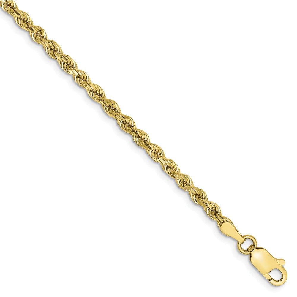 Million Charms 10k Yellow Gold 2.75mm Diamond-cut Rope Chain, Chain Length: 8 inches