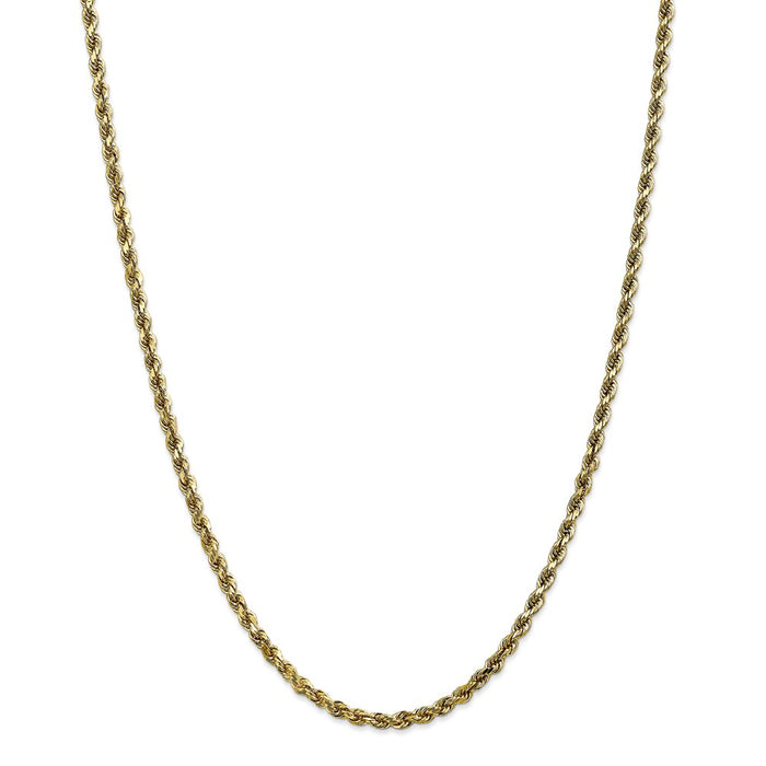 Million Charms 10k Yellow Gold, Necklace Chain, 3.5mm Diamond-cut Rope Chain, Chain Length: 28 inches