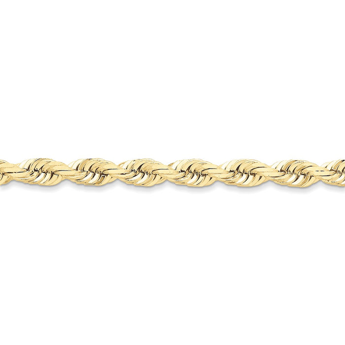 Million Charms 10k Yellow Gold 7mm Diamond-cut Rope Chain, Chain Length: 9 inches