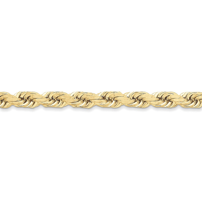 Million Charms 10k Yellow Gold 8mm Diamond-cut Rope Chain, Chain Length: 9 inches