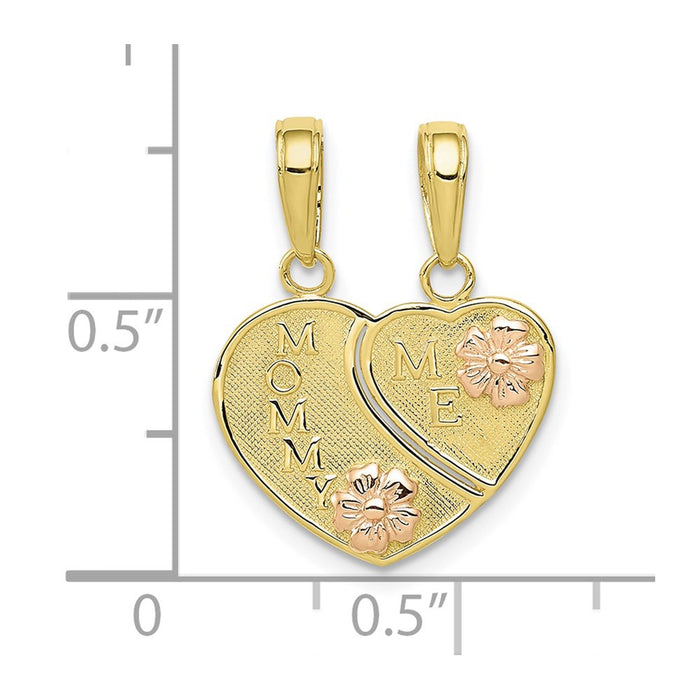 Million Charms 10K Rose & Yellow Gold Themed Mommy/Me 2 Piece Break-A-Part Charm