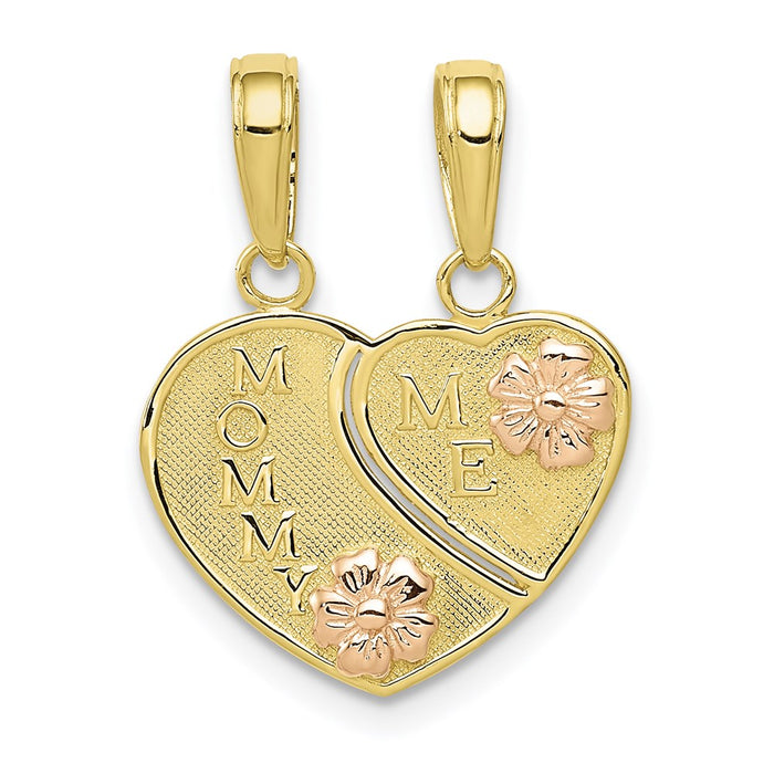 Million Charms 10K Rose & Yellow Gold Themed Mommy/Me 2 Piece Break-A-Part Charm
