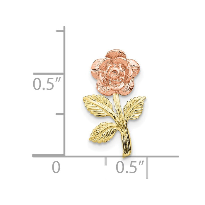 Million Charms 10K Rose & Yellow Gold Themed Rose Flower Slide