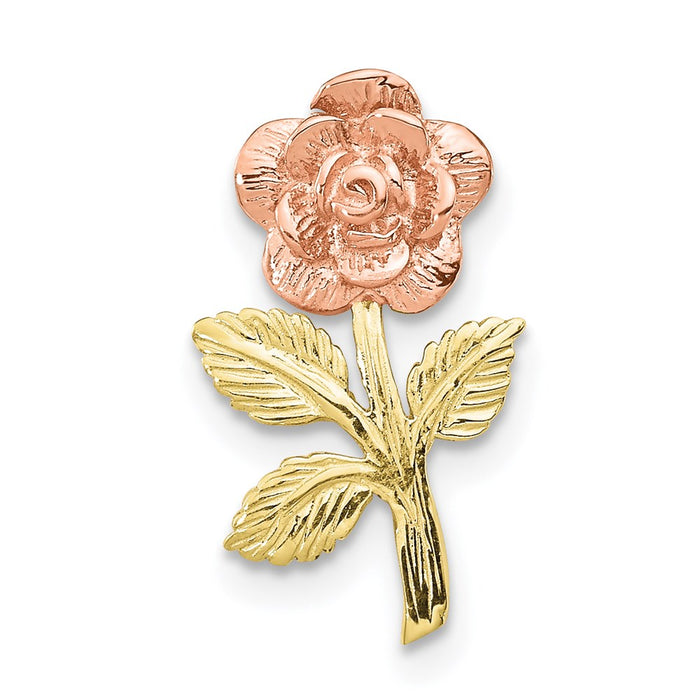 Million Charms 10K Rose & Yellow Gold Themed Rose Flower Slide