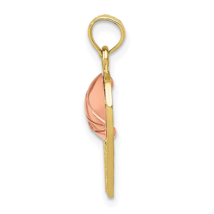 Million Charms 10K Two-Tone Sports Basketball Hoop With Ball Pendant
