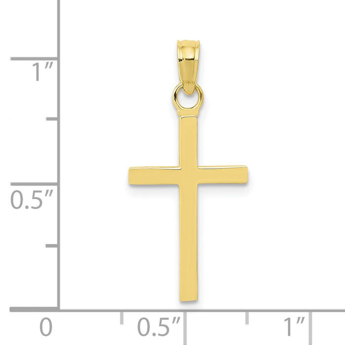 Million Charms 10K Yellow Gold Themed 3-D Relgious Cross Pendant