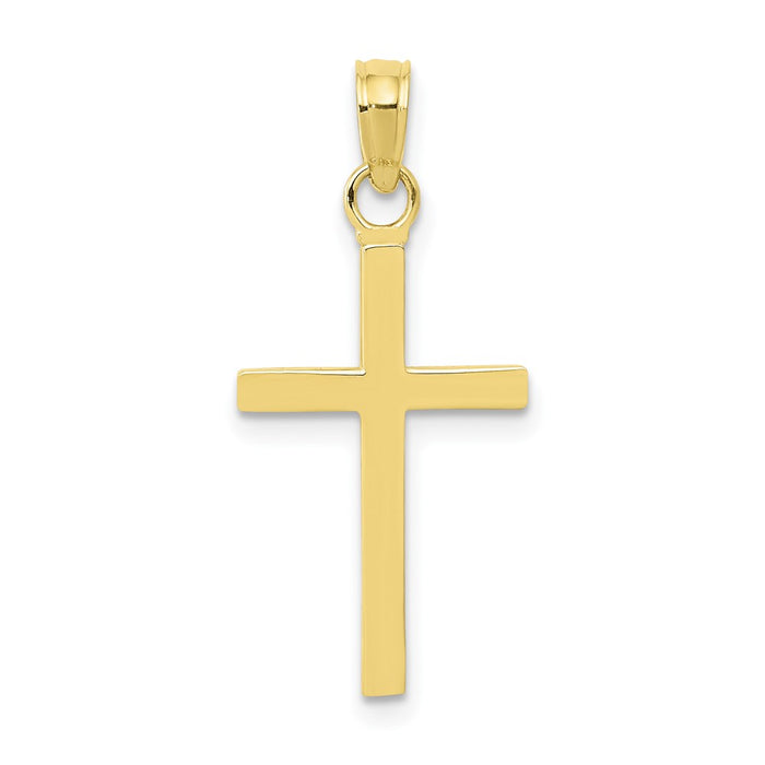 Million Charms 10K Yellow Gold Themed 3-D Relgious Cross Pendant