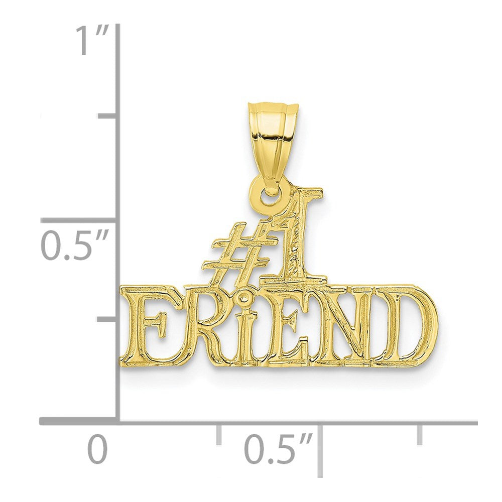 Million Charms 10K Yellow Gold Themed #1 Friend Pendant