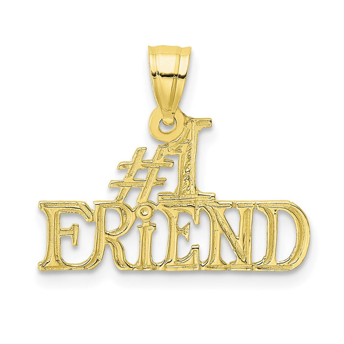 Million Charms 10K Yellow Gold Themed #1 Friend Pendant