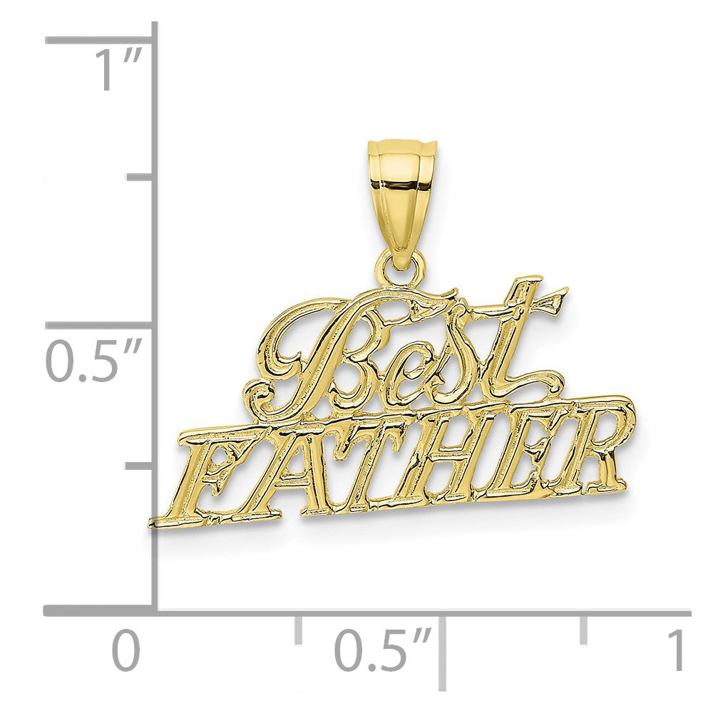 Million Charms 10K Yellow Gold Themed Best Father Pendant