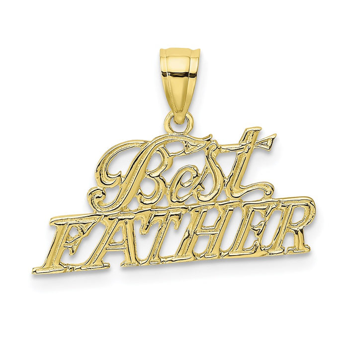 Million Charms 10K Yellow Gold Themed Best Father Pendant