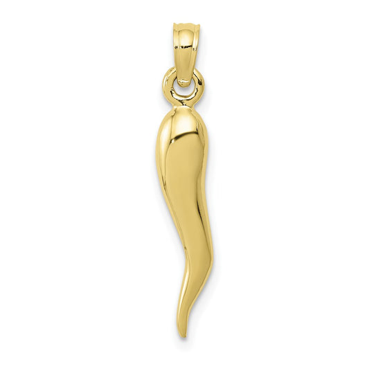 Million Charms 10K Yellow Gold Themed Medium Italian Horn Pendant