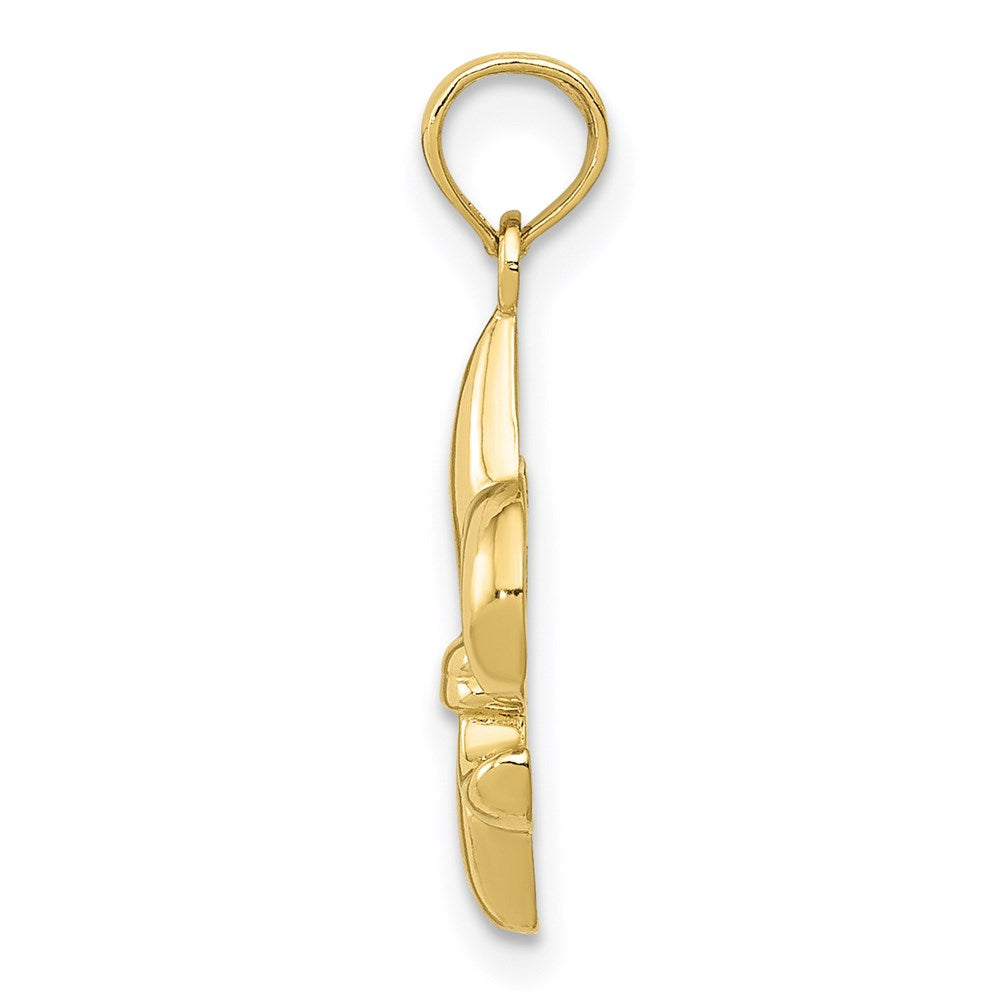 Million Charms 10K Yellow Gold Themed Fleur De Lis Pendant