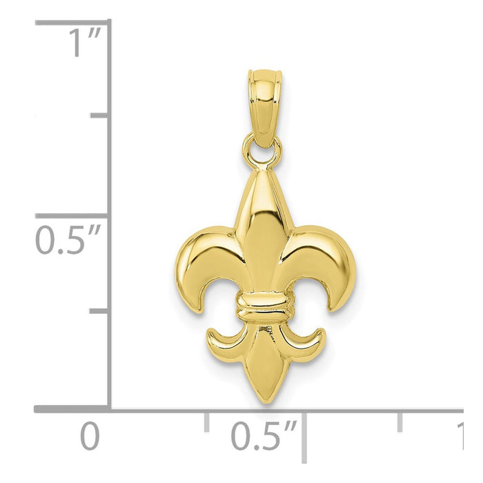 Million Charms 10K Yellow Gold Themed Fleur De Lis Pendant