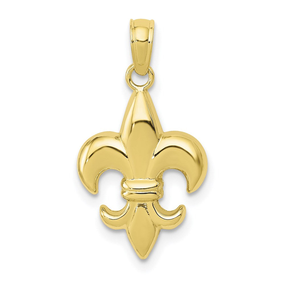 Million Charms 10K Yellow Gold Themed Fleur De Lis Pendant