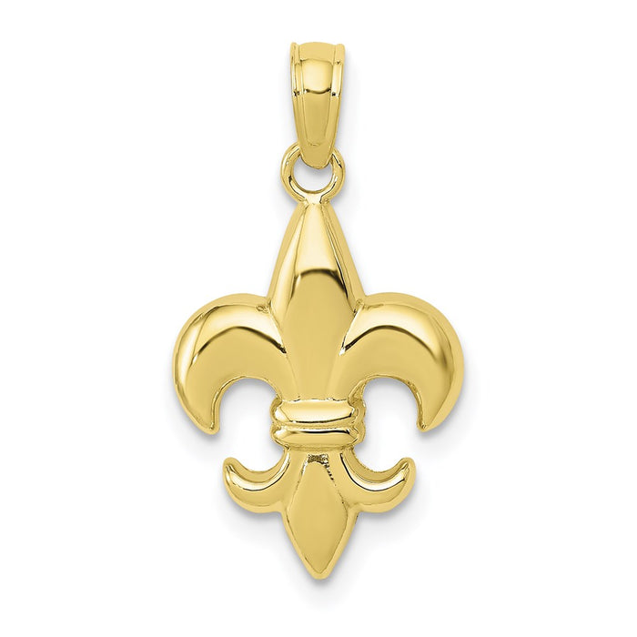 Million Charms 10K Yellow Gold Themed Fleur De Lis Pendant