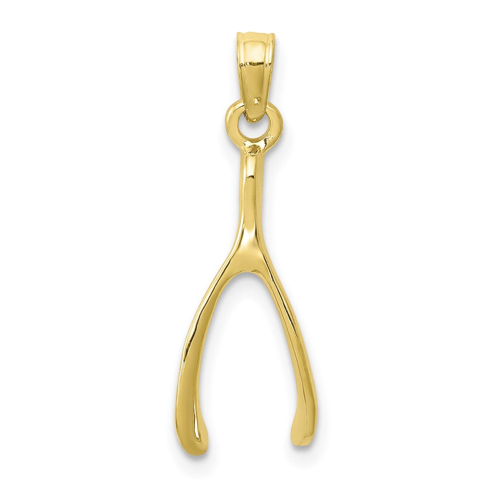 Million Charms 10K Yellow Gold Themed Wishbone Charm