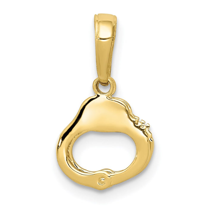 Million Charms 10K Yellow Gold Themed Handcuffs Pendant