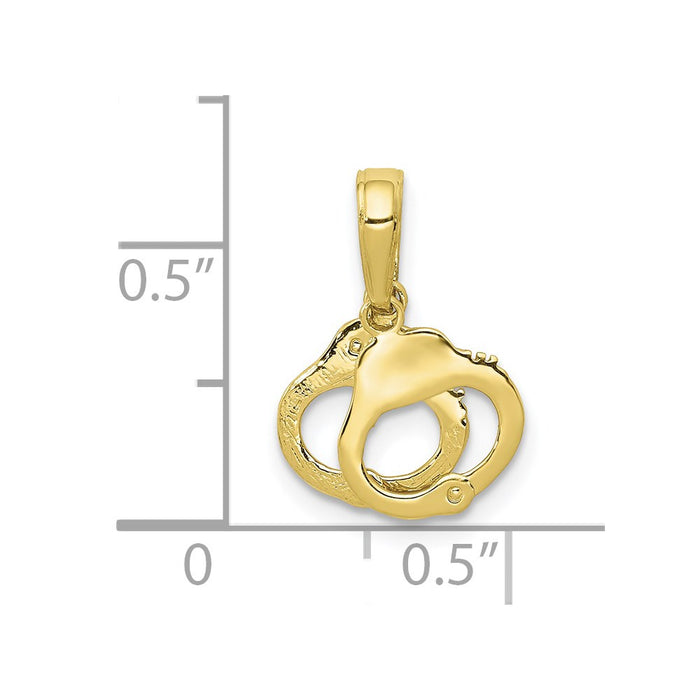 Million Charms 10K Yellow Gold Themed Handcuffs Pendant