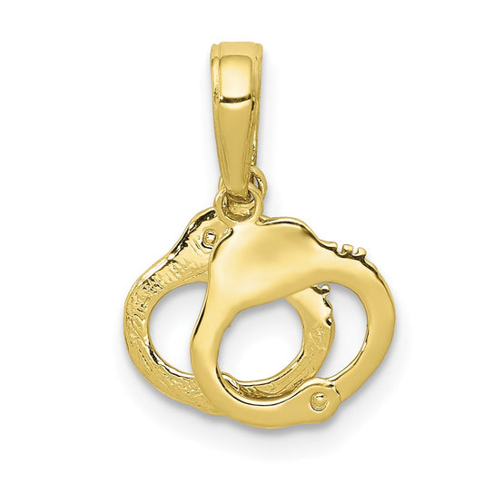 Million Charms 10K Yellow Gold Themed Handcuffs Pendant