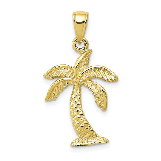 Million Charms 10K Yellow Gold Themed Palm Tree Pendant