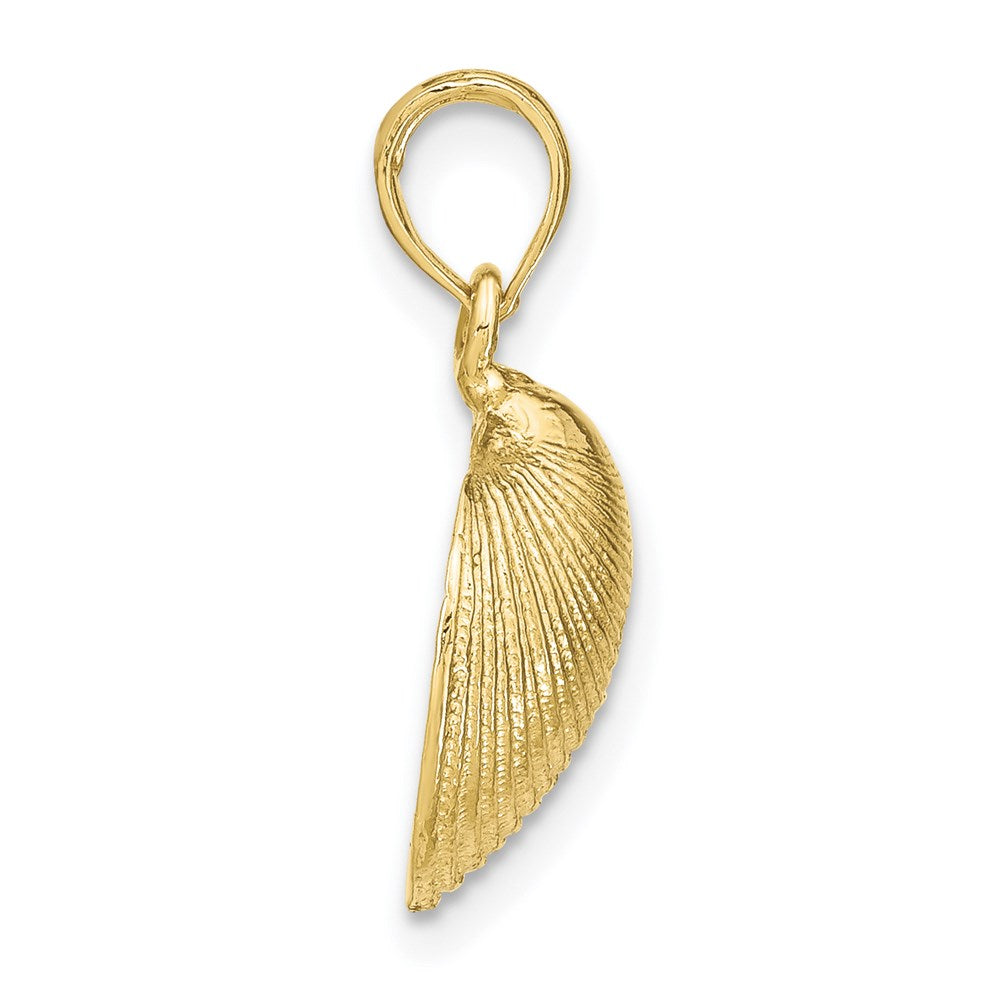 Million Charms 10K Yellow Gold Themed Medium Clam Shell Pendant
