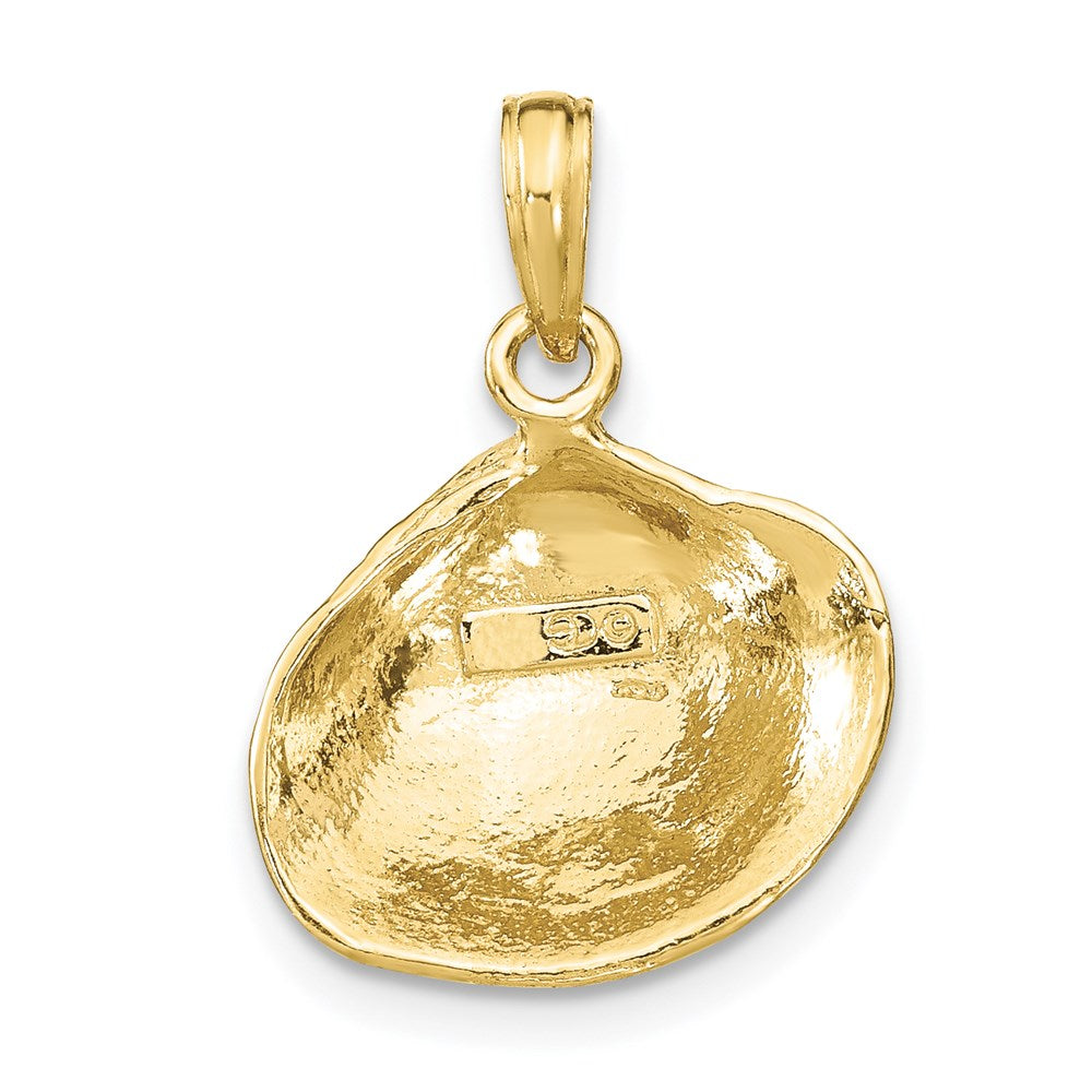 Million Charms 10K Yellow Gold Themed Medium Clam Shell Pendant