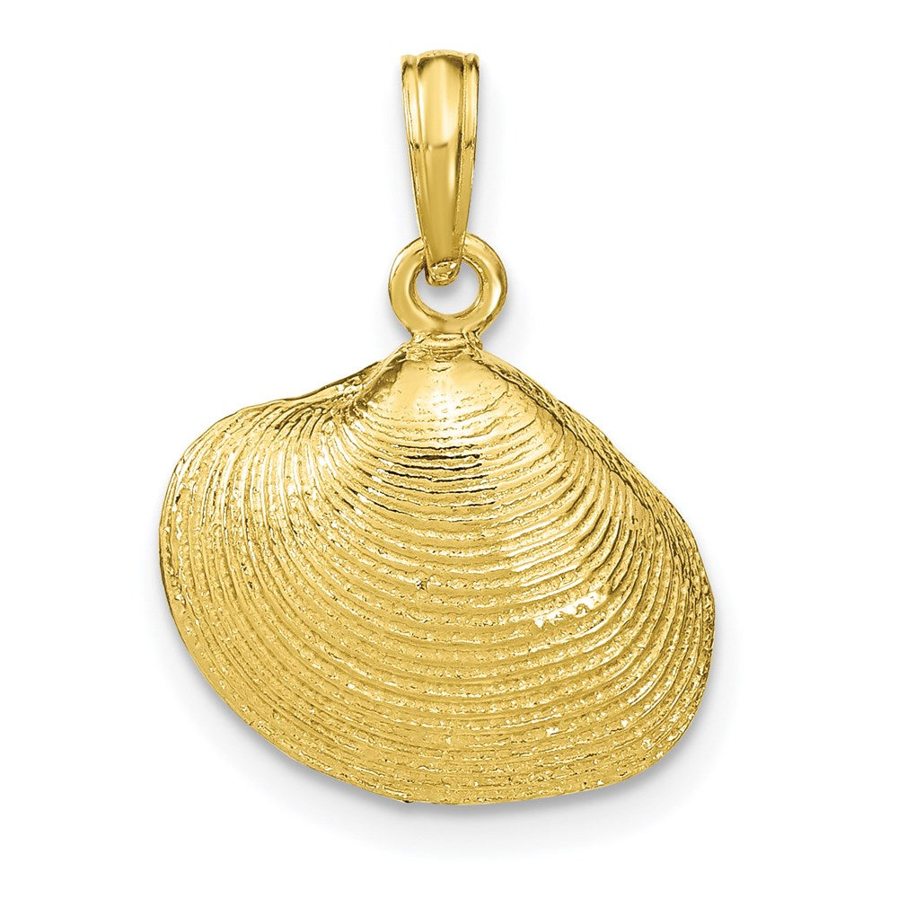 Million Charms 10K Yellow Gold Themed Medium Clam Shell Pendant