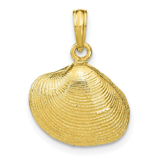 Million Charms 10K Yellow Gold Themed Medium Clam Shell Pendant
