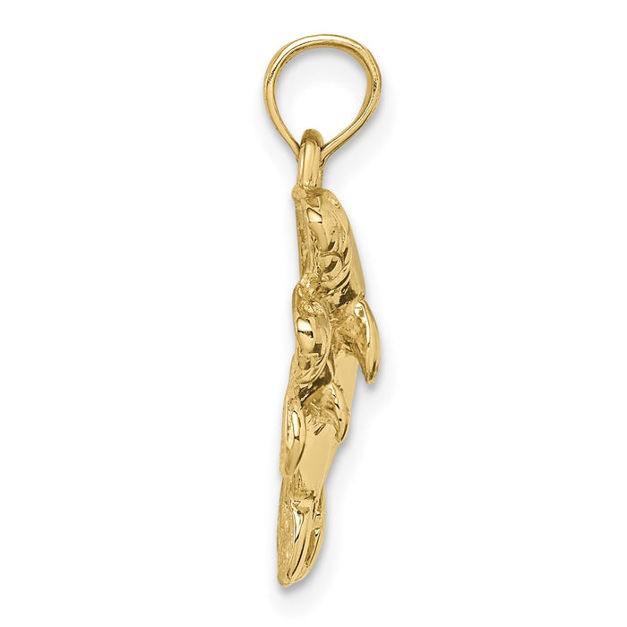 Million Charms 10K Yellow Gold Themed Double Manatee Pendant