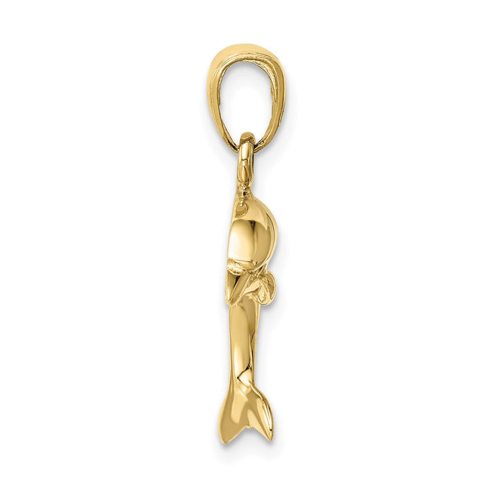 Million Charms 10K Yellow Gold Themed Dolphin Pendant