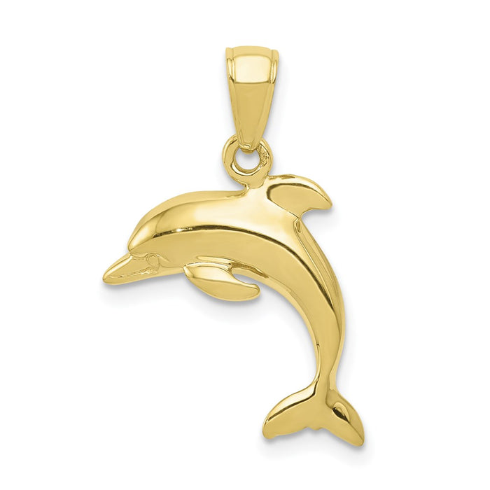 Million Charms 10K Yellow Gold Themed Dolphin Pendant