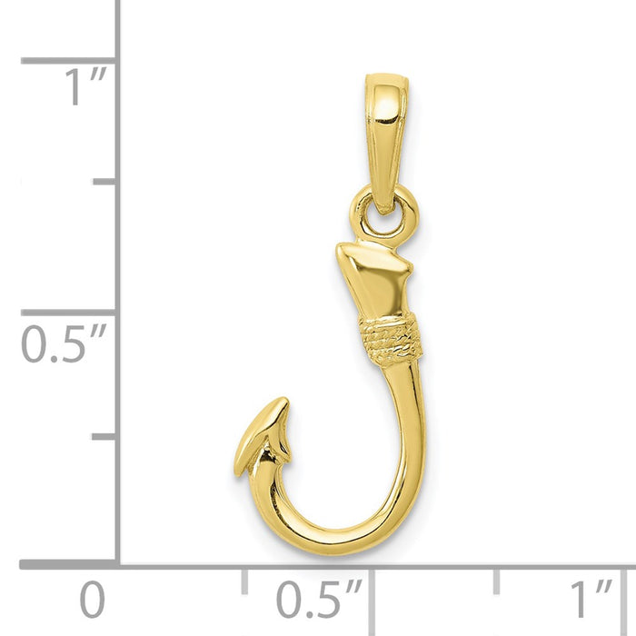 Million Charms 10K Yellow Gold Themed Fish Hook Pendant