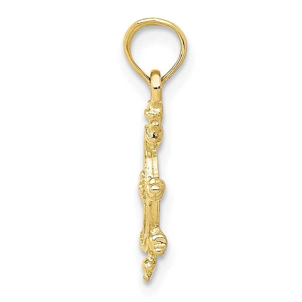 Million Charms 10K Yellow Gold Themed Ship Wheel Pendant