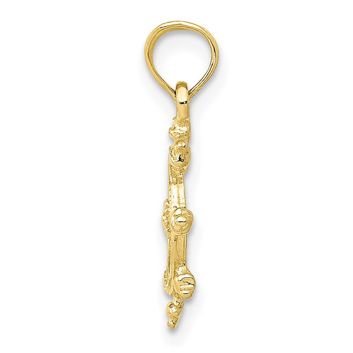 Million Charms 10K Yellow Gold Themed Ship Wheel Pendant