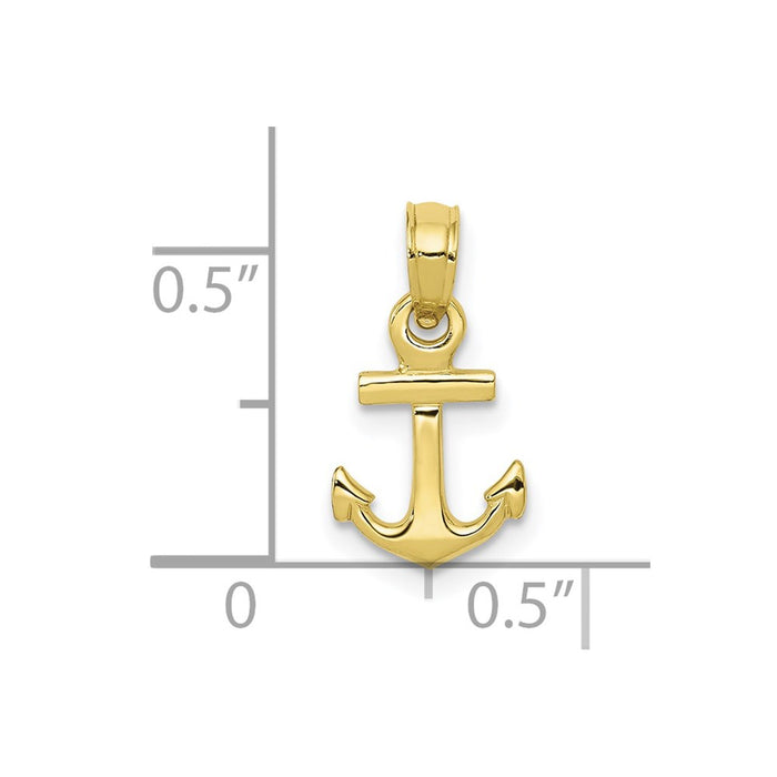 Million Charms 10K Yellow Gold Themed Mini Nautical Anchor Pendant