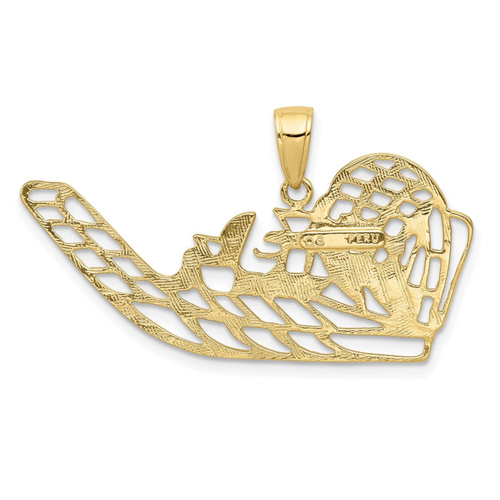 Million Charms 10K Yellow Gold Themed Air Boat Pendant