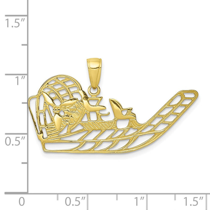 Million Charms 10K Yellow Gold Themed Air Boat Pendant
