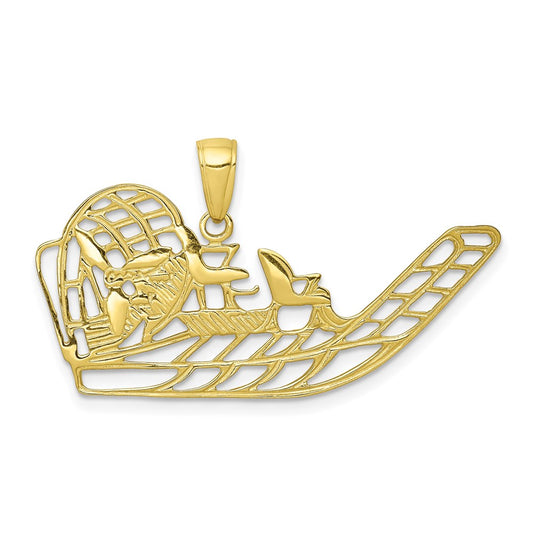 Million Charms 10K Yellow Gold Themed Air Boat Pendant