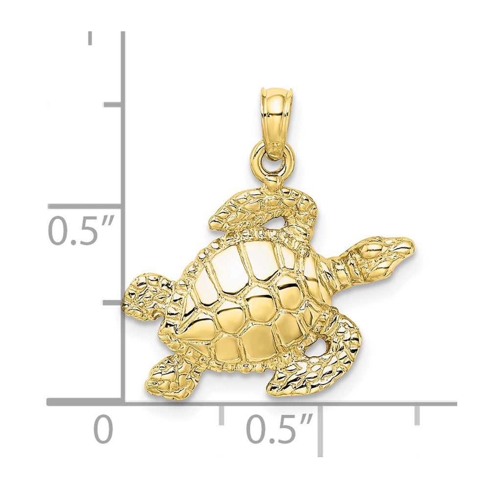 Million Charms 10K Yellow Gold Themed Turtle Pendant